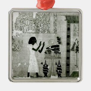 Die Verstorbenen begleitet von seiner Schwester Silbernes Ornament
