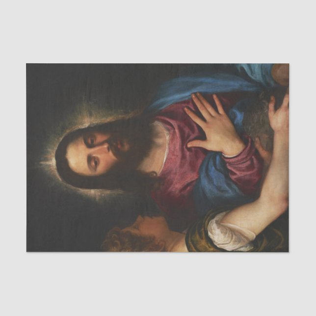 Die Versuchung Christi, Tizian Seidenpapier (Vorderseite)