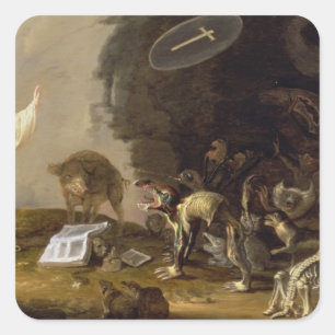 Die Versuchung des Hl. Anthony (Tafel) Quadratischer Aufkleber