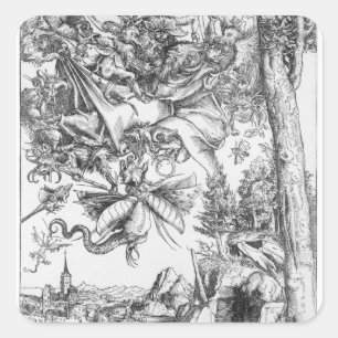 Die Versuchung von St Anthony, 1506 Quadratischer Aufkleber