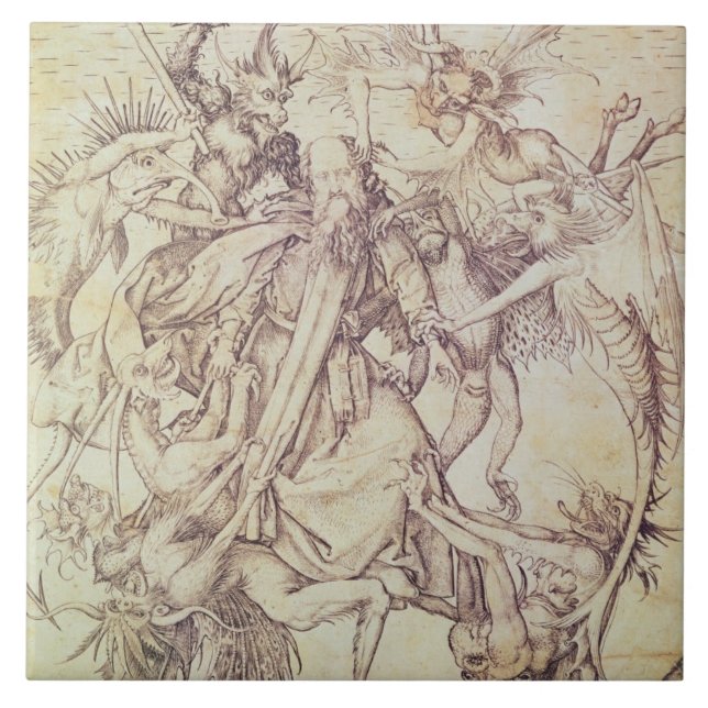 Die Versuchung von St Anthony (Stich) Fliese (Vorderseite)