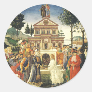 Die Versuchungen Christi von Sandro Botticelli Runder Aufkleber