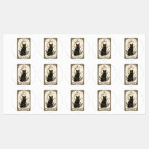 Die vertraute schwarze Katze Tarotkarte runde Labe