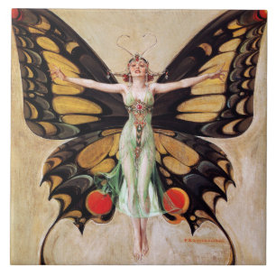 Die Verwandlung des Flapper-Mädchens zum Schmetter Fliese