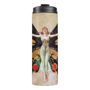 Die Verwandlung des Flapper-Mädchens zum Schmetter Thermosbecher