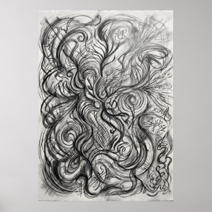 Die verworrene Blüte der Spirit Lines Wandkunst Poster