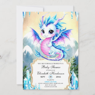 Die verzauberte Simple Dragon Baby-Dusche Einladung