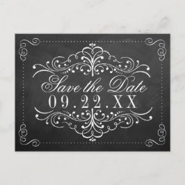 Die Verzierte Chalkboard-Hochzeitskollektion Ankündigungspostkarte