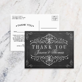 Die Verzierte Chalkboard-Hochzeitskollektion Postkarte