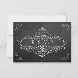 Die Verzierte Chalkboard-Hochzeitskollektion RSVP Karte