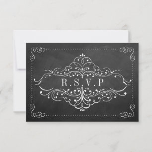 Die Verzierte Chalkboard-Hochzeitskollektion RSVP Karte