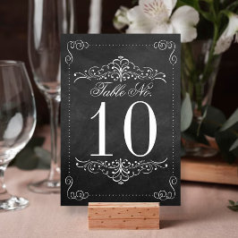 Die Verzierte Chalkboard-Hochzeitskollektion Tischnummer