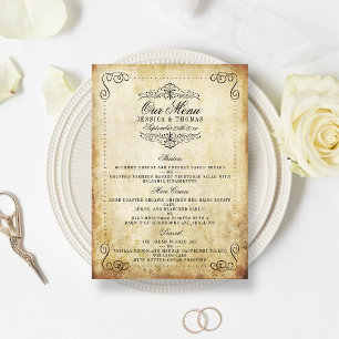 Die Verzierte, Geblüht Hochzeitskollektion des Jah Menükarte