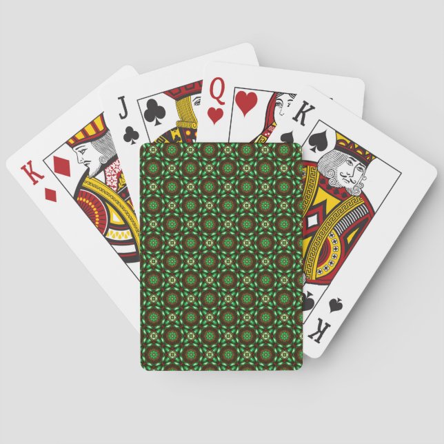 Die Verzierung des grünen Fraktals Spielkarten (Rückseite)