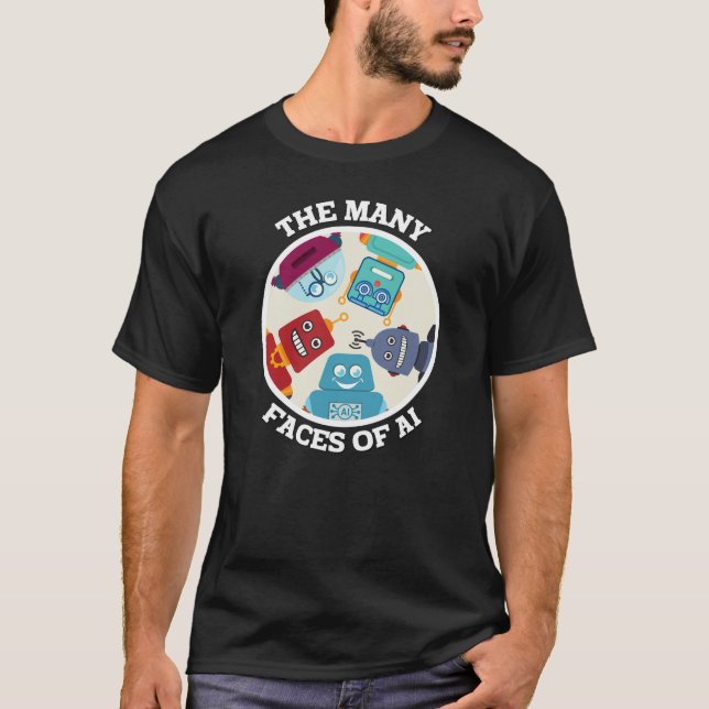 Die vielen Gesichter der KI (Künstliche Intelligen T-Shirt (Vorderseite)