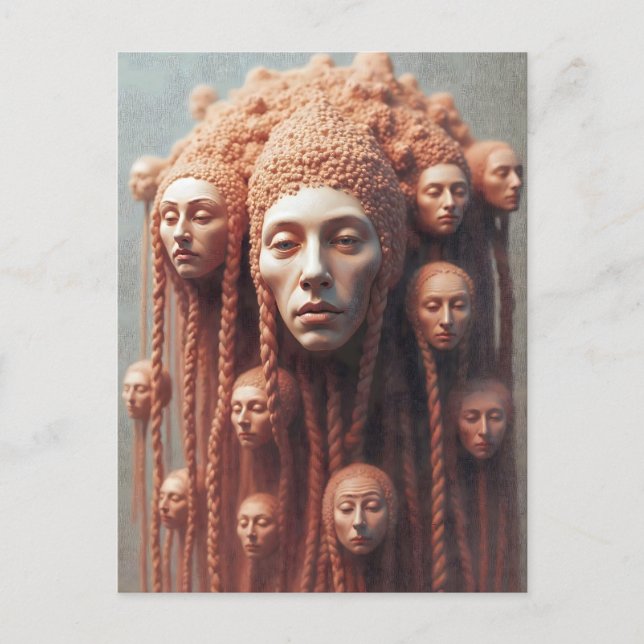 Die vielen Gesichter innerhalb Postkarte (Vorderseite)