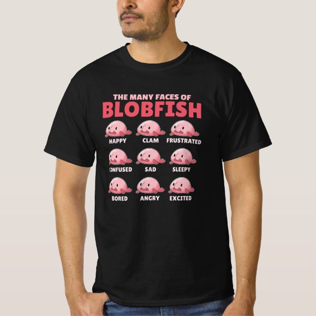 Die vielen Gesichter von Blobfish lustigen Emotion T-Shirt (Vorderseite)