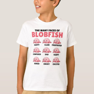 Die vielen Gesichter von Blobfish lustigen Emotion T-Shirt