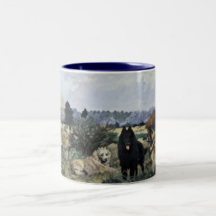 Die vier Belgier 15oz. Kaffee-Tasse Zweifarbige Tasse