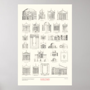 Die vier Bücher der Architektur - Antike Tempel Poster