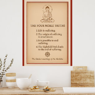 Die Vier Edlen Wahrheiten Buddha Wandkunst Poster