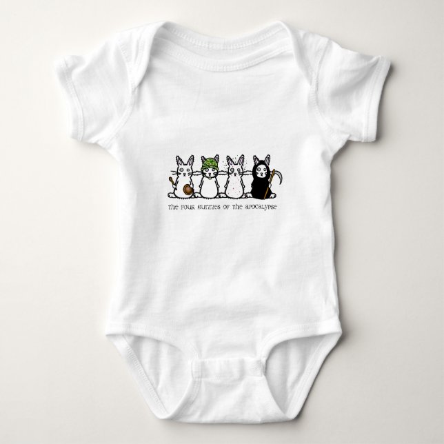 Die vier Häschen der Apokalypse Baby Strampler (Vorderseite)