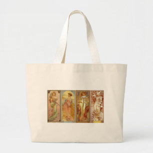 Die Vier Jahreszeiten Art Nouveau Jumbo Stoffbeutel
