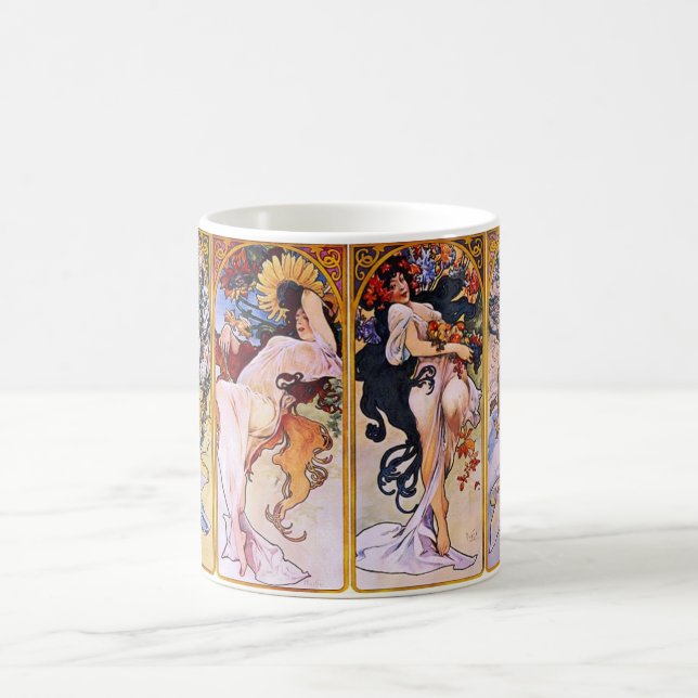Die vier Jahreszeiten der Mucha-Tasse Kaffeetasse (Mittel)
