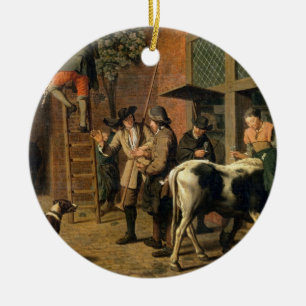 Die vier Jahreszeiten, Herbst (Öl auf Leinwand) Keramik Ornament