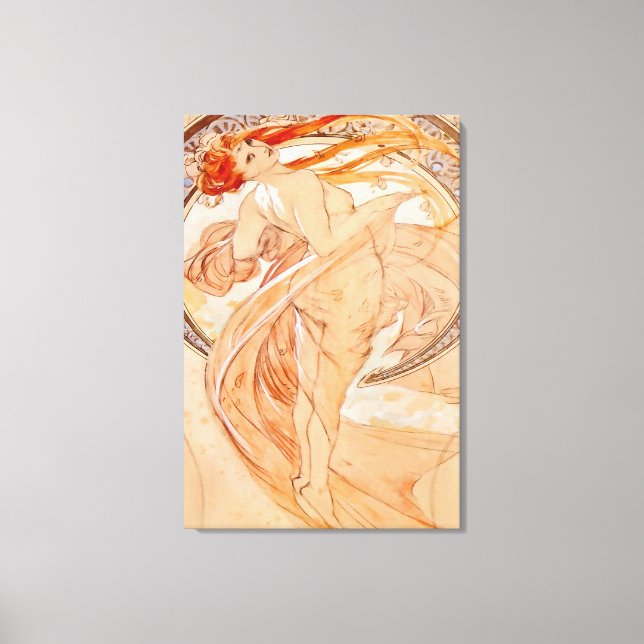 Die vier Künste - Tanz, Jugendstil Leinwanddruck (Vorderseite)