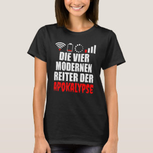 Die vier modernen Fahrer des Nerds Apokalypse und T-Shirt