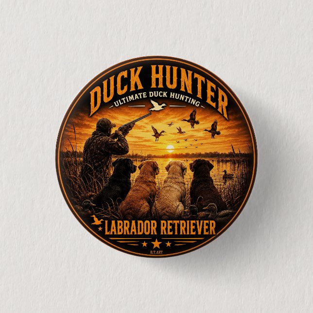 Die vier Retriever – Entenjagd  Button (Vorderseite)