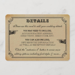 Die Viktorianische Steampunk-Hochzeitssammlung Begleitkarte