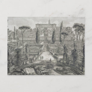 Die Villa d'Este in Tivoli (Gravur) Postkarte