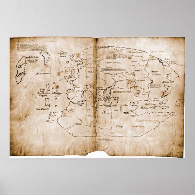 Die Vinland Karte 15. Jahrhundert Mappa Mundi Poster (Vorne)