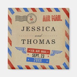 Die Vintage-Airmail-Hochzeitskollektion Magnet
