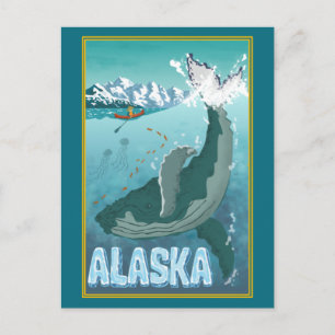 Die Vintage-Alaska-Reisepostkarte Postkarte