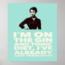 Die Vintage Dame Gin und Tonic Diet Poster