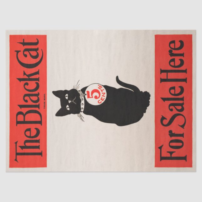 Die Vintage Entkopplung der schwarzen Katze Seidenpapier (Vorderseite)