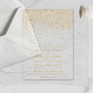 Die Vintage Glam Gold Confetti Wedding Collection Acryleinladungen