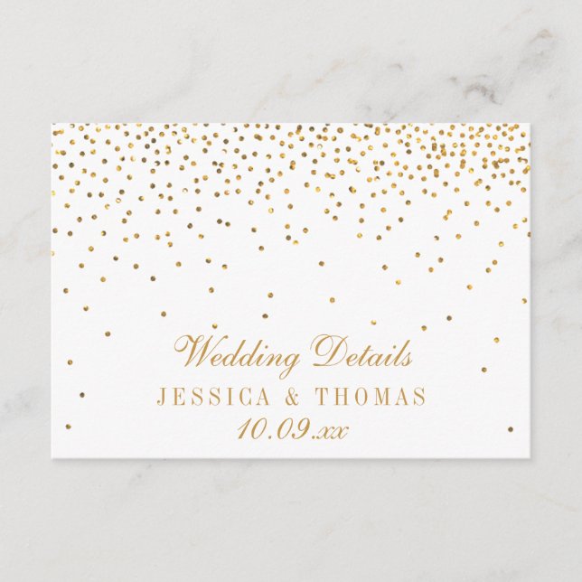 Die Vintage Glam Gold Confetti Wedding Collection Begleitkarte (Vorderseite)