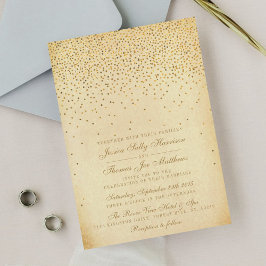 Die Vintage Glam Gold Confetti Wedding Collection Einladung