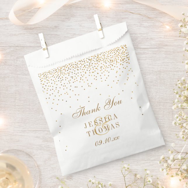 Die Vintage Glam Gold Confetti Wedding Collection Geschenktütchen (Ausgeschnitten)