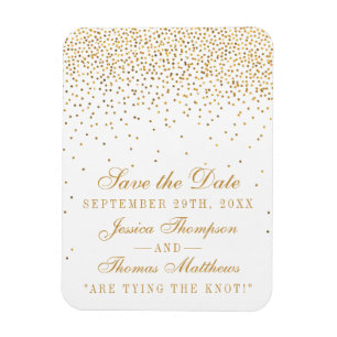 Die Vintage Glam Gold Confetti Wedding Collection Magnet