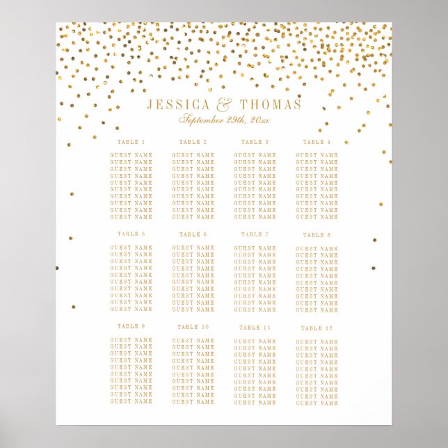 Die Vintage Glam Gold Confetti Wedding Collection Poster (Vorne)