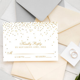 Die Vintage Glam Gold Confetti Wedding Collection RSVP Karte