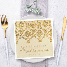 Die Vintage Goldmedaille für die Hochzeit von Glam Serviette