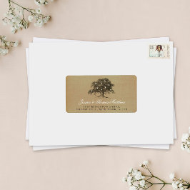 Die Vintage Hochzeitskollektion aus Eichenholz Adressaufkleber