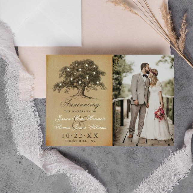Die Vintage Hochzeitskollektion aus Eichenholz Ankündigung (Von Creator hochgeladen)