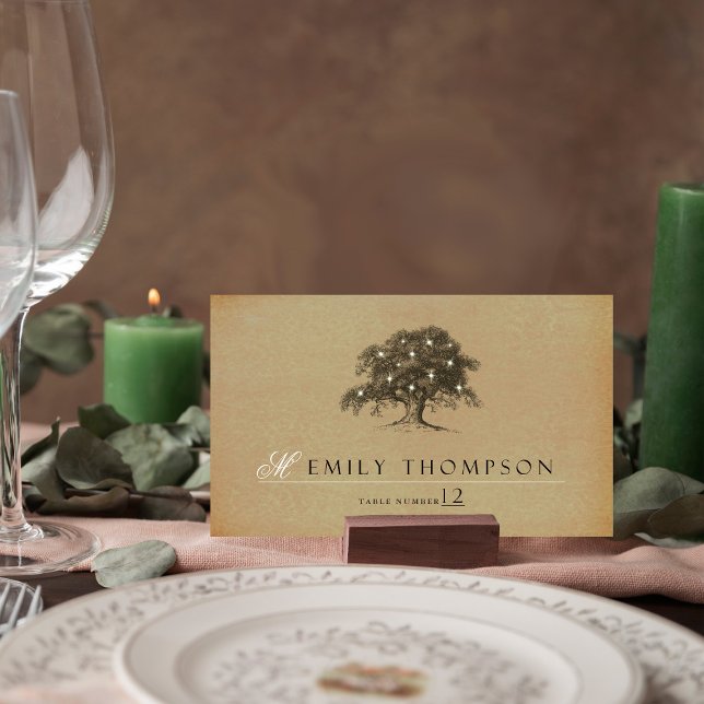 Die Vintage Hochzeitskollektion aus Eichenholz Platzkarte (Von Creator hochgeladen)